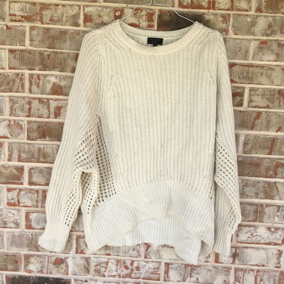 *flaw Rag & Bone Cashmere Athena Sweater Cream M - Picture 3 of 8